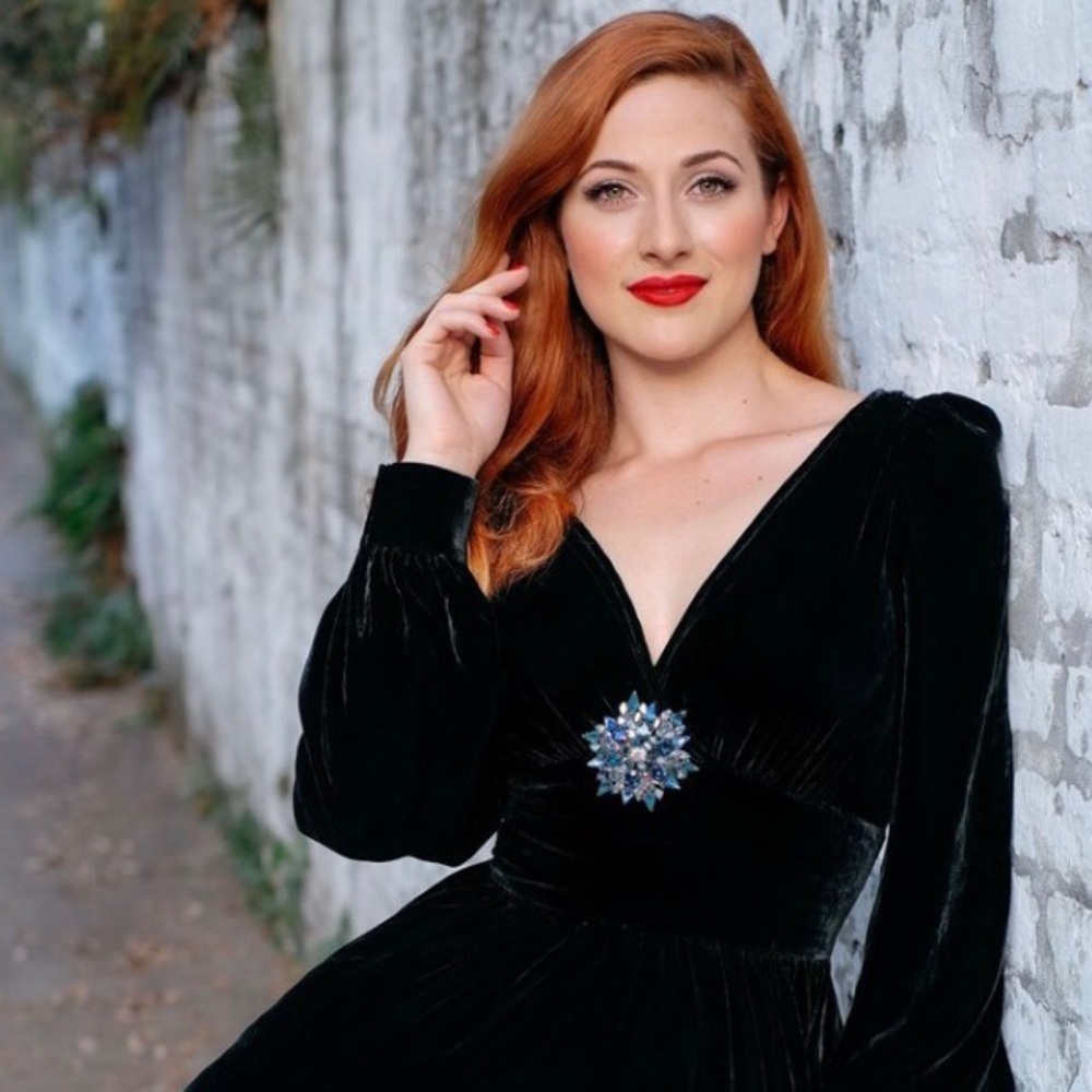 Candice Gwinn black velvet Bianca dress size 10